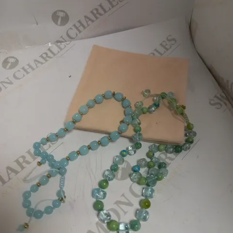 LOLA ROSE LONDON TURQUOISE/GREEN BEADS NECKLACE SET  