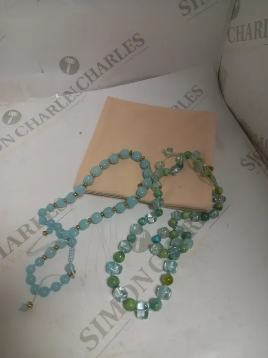 LOLA ROSE LONDON TURQUOISE/GREEN BEADS NECKLACE SET  