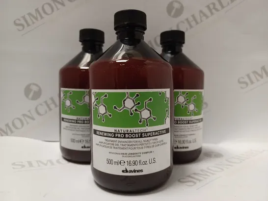 LOT OF 3 X 500ML DAVINES NATURAL TECH RENEWING PRO BOOST SUPERACTIVE TREATMENT ENHANCER