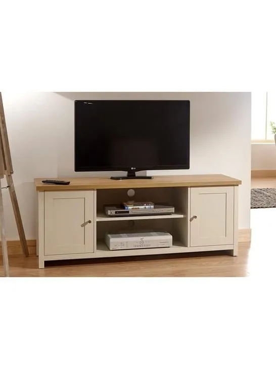 LANCASTER 2 DOOR LARGE TV CABINET - FITS UP TO 55 INCH TV - CREAM -COLLECTION ONLY- RRP £179