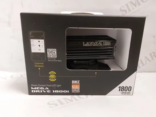 LEZYNE SMART CONNECT MEGA DRIVE FRONT LED LIGHT - 1800 LUMENS	