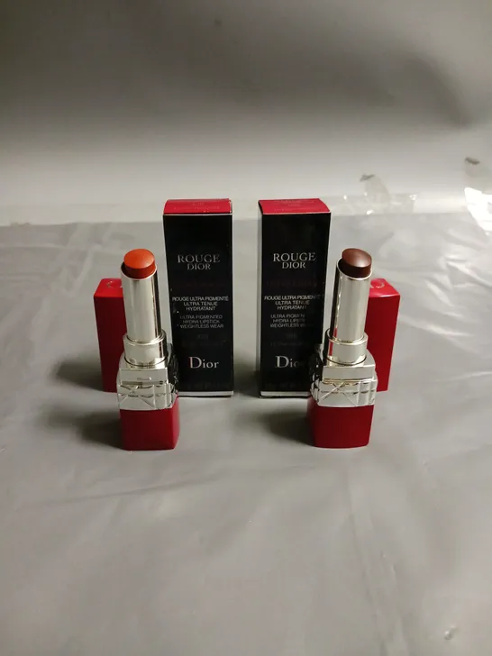 LOT OF 2 ROUGE DIOR LIPSTICKS ULTRA TROUBLE 436 AND ULTRA RADICAL 986 3.2G