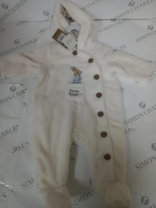 PETER RABBIT SHERPA EFFECT ALL IN 1 SNOWSUIT SIZE 3-6 MONTHS