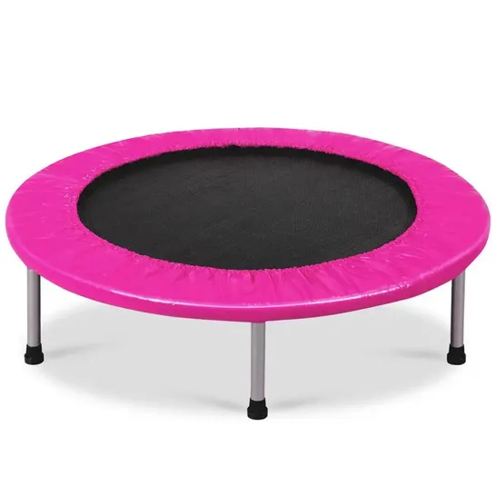 BOXED COSTWAY 38'' MINI FOLDING TRAMPOLINE PORTABLE RECREATIONAL FITNESS REBOUNDER - PINK