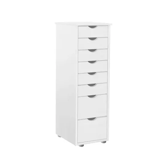 BOXED STANGE 8  DRAWER 34 CM 2 SOLID WOOD CHEST IN WHITE