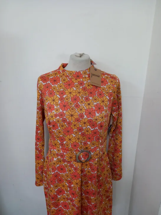 JOANIE TATE FLORAL PATTERN KNITTED DRESS SIZE 14