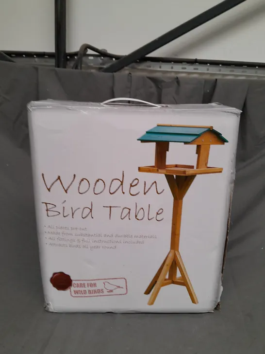 WOODEN BIRD TABLE 