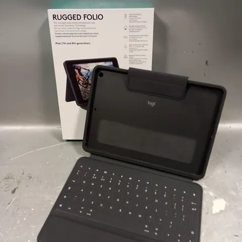 BOXED LOGITECH RUGGED FOLIO IPAD PROTECTIVE KEYBOARD CASE FOR IPAD 7/8TH GEN 