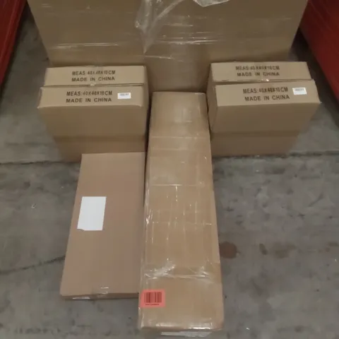 PALLET OF ASSORTED ITEMS INCLUDING CHRISTMAS WREATHS, TOILET GRAB BAR AND ARTIFICAL CHRISTMAS TREES