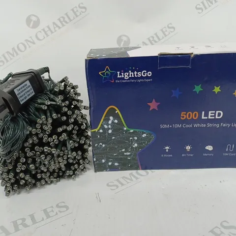 BOXED LIGHTGO 500 LED COOL WHITE STRING FAIRY LIGHTS