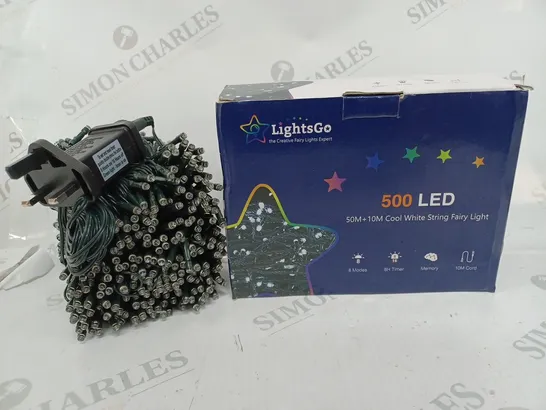 BOXED LIGHTGO 500 LED COOL WHITE STRING FAIRY LIGHTS