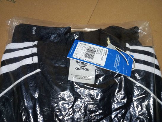 PACKAGED ADIDAS BLACK/WHITE DETAILED LOGO TRACK TOP  - LARGE