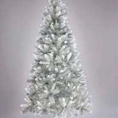 7FT SILVER GREY SPARKLE CHRISTMAS TREE WITH FROSTED TIPS - COLLECTION ONLY