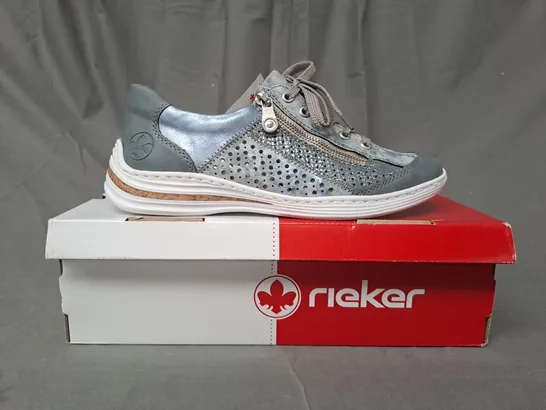 BOXED PAIR OF RIEKER SHOES IN BLUE UK SIZE 6