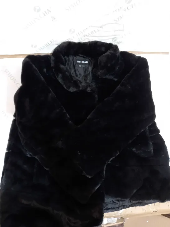 CENTIGRADE BUNNY FAUX FUR COAT BLACK SIZE XS