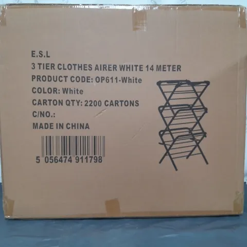 OPTIMAL PRODUCTS 3 TIER CLOTHES AIRER IN WHITE