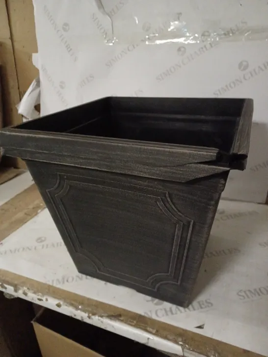 PAIR OF ESTATE CHALK-EFFECT 14" SQUARE PLANTERS RRP £20