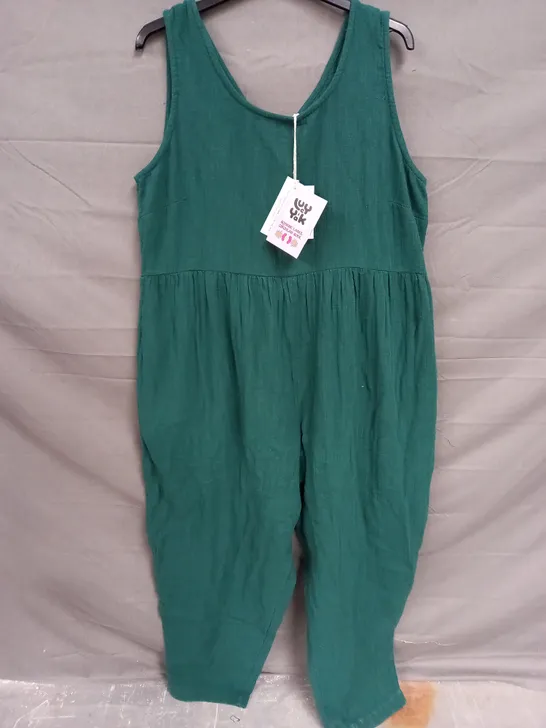 LUCY & YAK BOWIE JUMPSUIT IN EMERALD GREEN SIZE 16