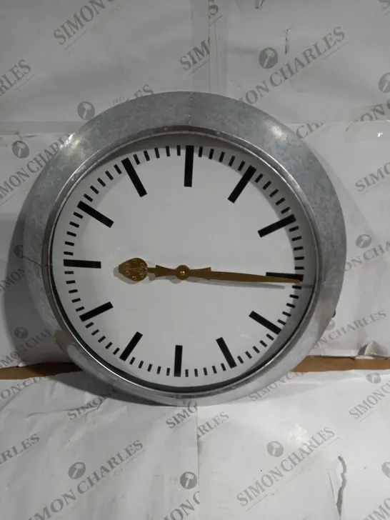 LARGE OUTDOOR GALVANISED STEEL CLOCK - WHITE FACE