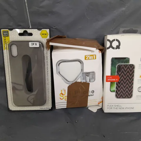 APPROXIMATELY 20 MOBILE ACCESSORIES TO INCLUDE PHONE CASES AND TRAVEL ADAPTERS