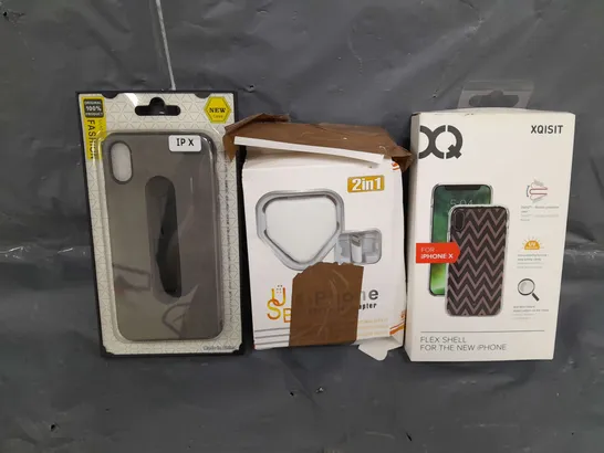 APPROXIMATELY 20 MOBILE ACCESSORIES TO INCLUDE PHONE CASES AND TRAVEL ADAPTERS