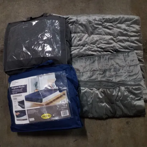 PALLET CONTAINING GREY & BLUE WEIGHTED BLANKETS 