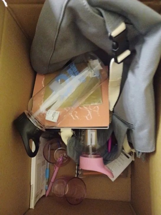 BOX OF APPROXIMATELY 20 ASSORTED HOUSEHOLD PRODUCTS TO INCLUDE STUDENT PLANNER, CHRISTMAS BOWL, COCKTAIL SHAKER ETC 