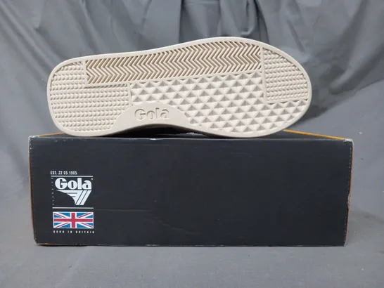 BOXED PAIR OF GOLA TOPSPIN SHOES IN WHITE/EVERGREEN/PASTEL PINK UK SIZE 6