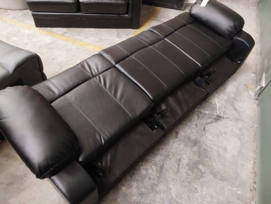 DESIGNER BLACK LEATHER MANUAL RECLINING SOFA BASE