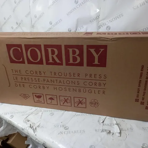 BOXED CORBY 7700 TROUSER PRESS SATIN CHROME EFFECT