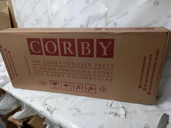 BOXED CORBY 3300 TROUSER PRESS WHITE & BLACK
