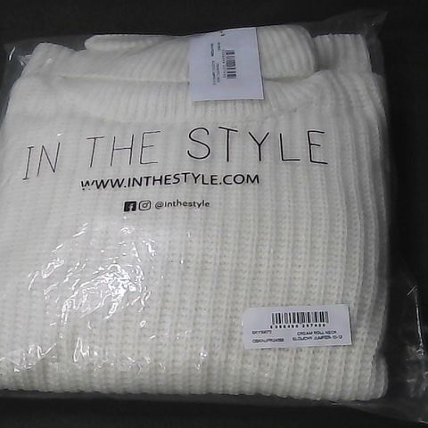 BAGGED IN THE STYLE CREAM ROLL NECK SLOUCHY JUMPER - 10-12