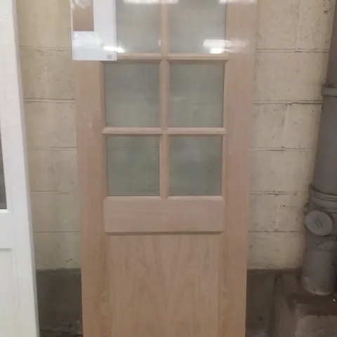 GEOM OAK VENEER 6 LITE CLEAR DOUBLE GLAZED EXTERNAL DOOR