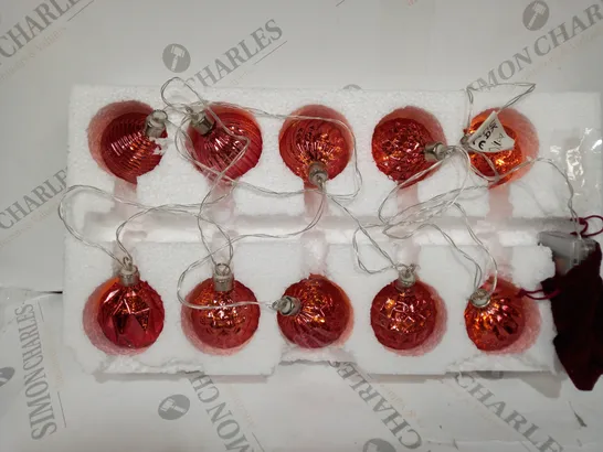 ALISON CORK MERCURY GLASS SET OF 10 BAUBLE LIGHT STRAND