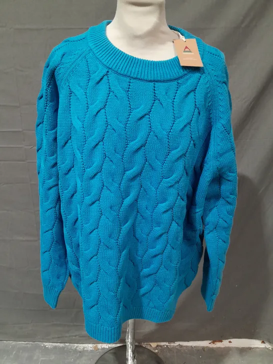 PASSENGER COMFORT ORGANIC KNITTED JUMPER IN ATLANTIC BLUE - L