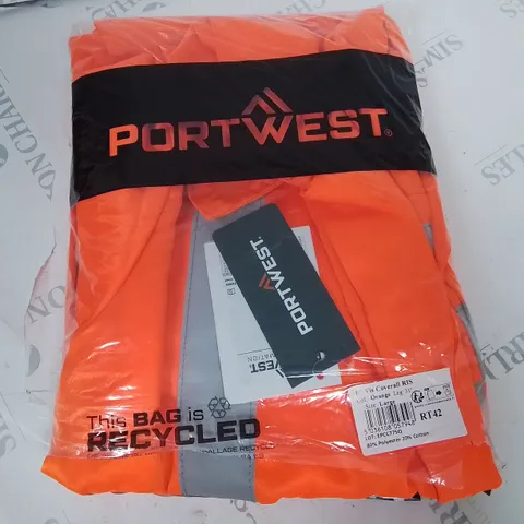 PORTWEST HI-VIS COVERALLS IN LARGE LEG 31"