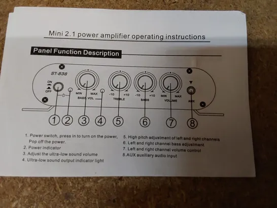 BRAND NEW BOXED ST-838 HI-FI AUDIO AMPLIFIER (1 BOX)