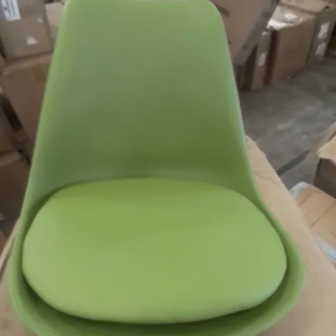PAIR OF GREEN RETRO DINING CHAIRS