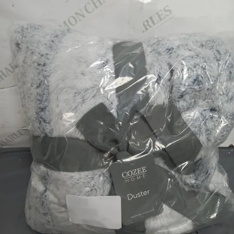 COZZEE HOME TIPPED FLUFF GREY CARDIGAN SIZE M