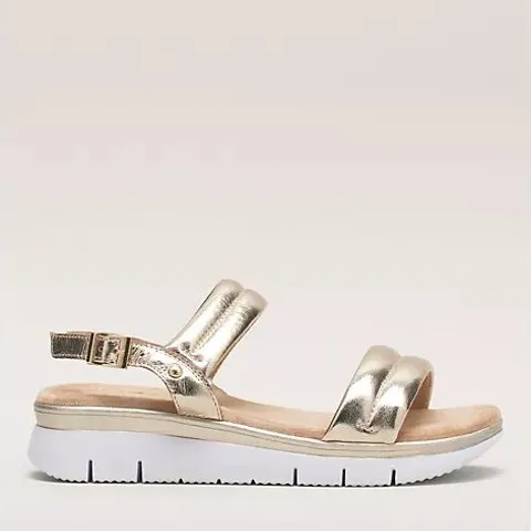 MODA IN PELLE AEDRIENNE LEATHER SANDAL IN GOLD SIZE 7