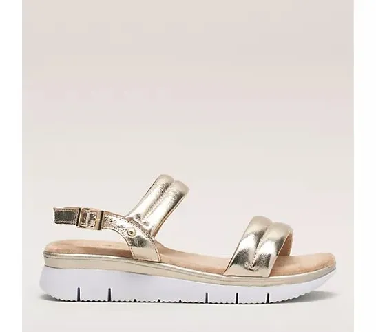 MODA IN PELLE AEDRIENNE LEATHER SANDAL IN GOLD SIZE 7