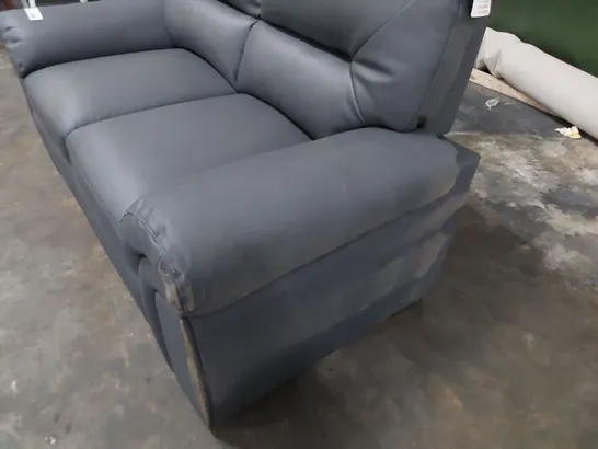 DESIGNER TWO SEATER SOFA CHARCOAL LEATHER 