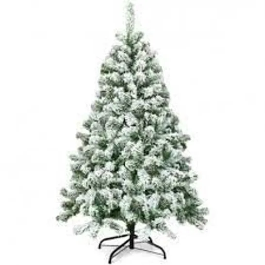 BOXED SNOW FLOCKED 4.5FT GREEN PINE ARTIFICIAL CHRISTMAS TREE