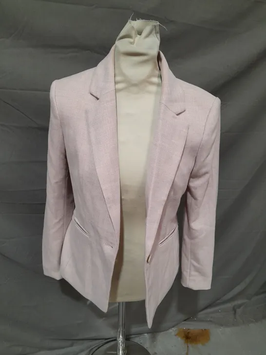 H&M LIGHT PINK BLAZER WITH 1 BUTTON - UK 8