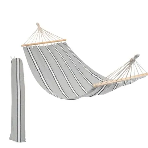 BOXED HARBOUR HOUSEWARES GREY/WHITE STRIPE HAMMOCK