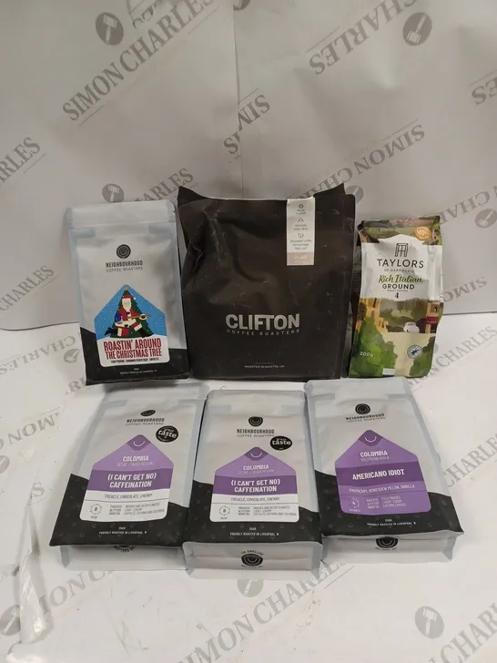 6 X ASSORTED COFFEE PRODUCTS TO INCLUDE CLIFTON, TAYLORS OF HARROGATE, NEIGHBOURHOOD ETC 