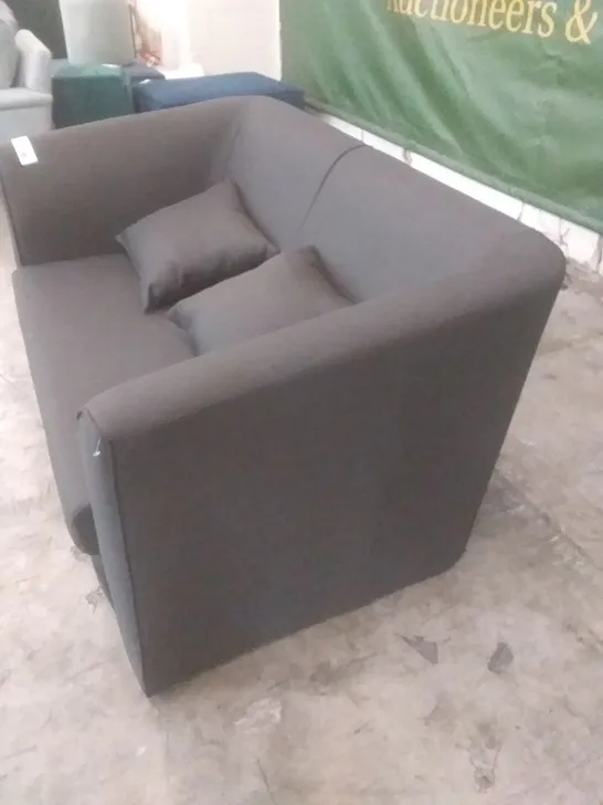 DESIGNER 2 SEATER SOFA CHARCOAL FABRIC 