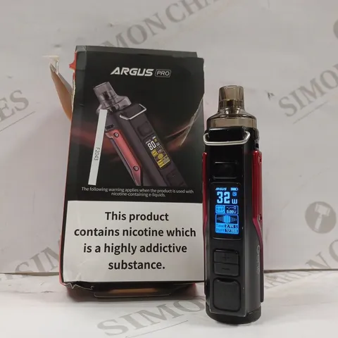 BOXED ARGUS PRO VAPE SYSTEM - LITCHI LEATHER & RED 