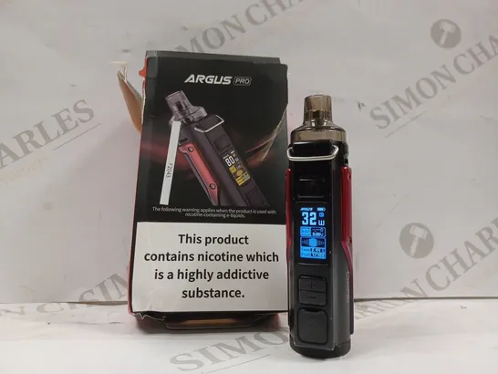 BOXED ARGUS PRO VAPE SYSTEM - LITCHI LEATHER & RED 