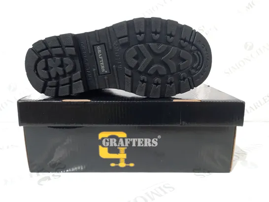 BOXED PAIR OF GRAFTERS GRINDER SAFETY BOOTS IN BLACK UK SIZE 5